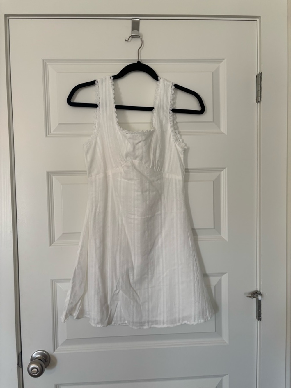 White Sleeveless Cotton Tunic Dress